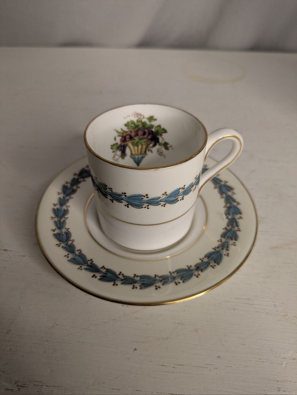 Vintage Wedgwood Appledore Demitasse Cup And Saucer Made In England Bone China